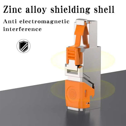 Clearance_RJ45 Cat8 Cat7 Cat6A Connectors Metal Tool Free Easy Termination Plug 2000MHz 40G LAN Cable 22AWG - 24AWG Reusable Eth Pi-Mart