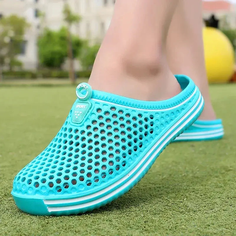 Summer Couple Breathable Half Slippers Men Outdoor Baotou Hole Sandals Beach Flip-flops Men's Casual Flip-flops Platform Sandals NovaCart
