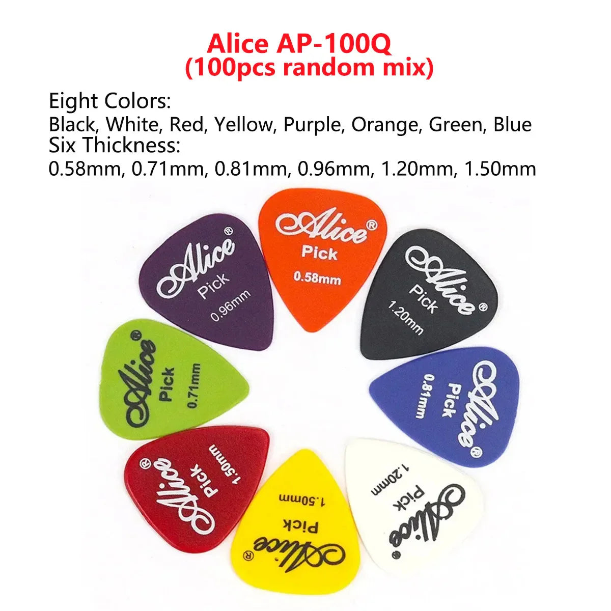 Multicolor Guitar Picks 24/50/100 Pieces Mixed ABS Premium Plastic Guitar Picks for Acoustic Electric Guitars Bass Or Ukulele Pi-Mart