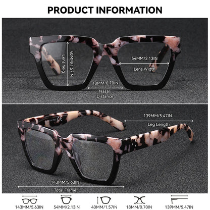 BARCUR Large Fashionable Frame Pink Reading Glasses for Women – Stylish Square Thick Frame Eyewear with Multi-Degree Options for Men & Women – Lightweight Blue Light Blocking Computer Glasses with White Gift Box for Home Office & Study Stevvex