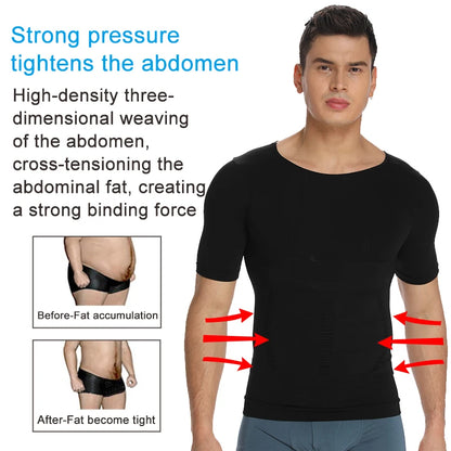 Mens Compression Shirt Undershirt Slimming Tank Top Workout Vest Abs Abdomen Slim Body Shaper NovaCart