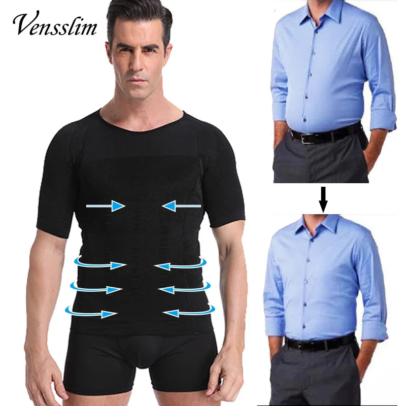 Men Body Shaper Slimming Compression Shirts Gynecomastia Undershirt Seamless Waist Trainer Muscle Belly Weight Loss Shapewear NovaCart