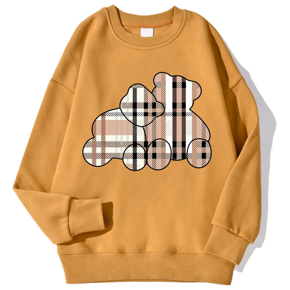 Casual Women Sweatshirts Teddy Bear Printing Hoodies