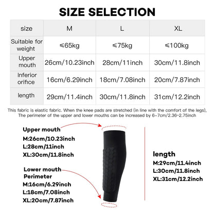 1 PC Leg Sleeves Shin Guards Shockproof Honeycomb Nylon Support Sock Shin Protector Soccer Gear Soccer Shields Sports Legging Pi-Mart