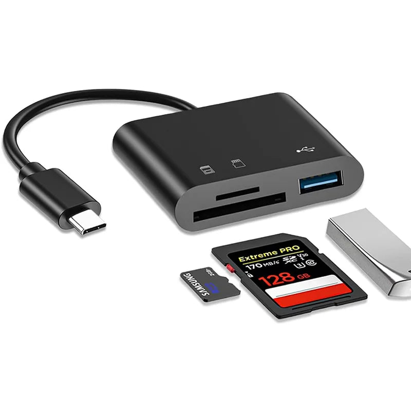 USB C SD Card Reader for iPhone 15-17 iPad Mac pro Air with USB a Port Micro SD Memory Card Adapter Camera Card Reader Pi-Mart