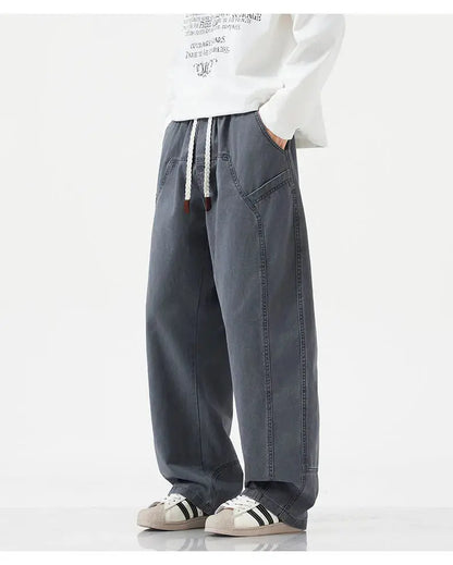 HIQOR High Quality 100% Cotton Work Pants Men Casual Straight Trousers Y2K Man Plus Size Cargo Pants Fashion Solid Workout Pants NovaCart