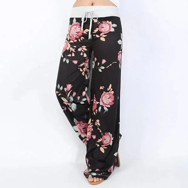 Plus Size Wide-Leg Drawstring Lounge Pants Casual Comfort FitiqueFit