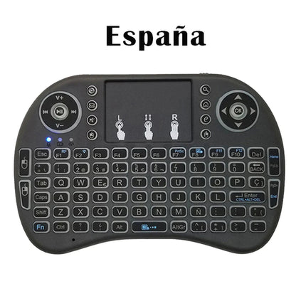 2.4G Air Mouse with Touchpad Keyboard i8 Arabic French Spanish Russian Backlit Mini Wireless Keyboard for PC Android TV Box Pi-Mart