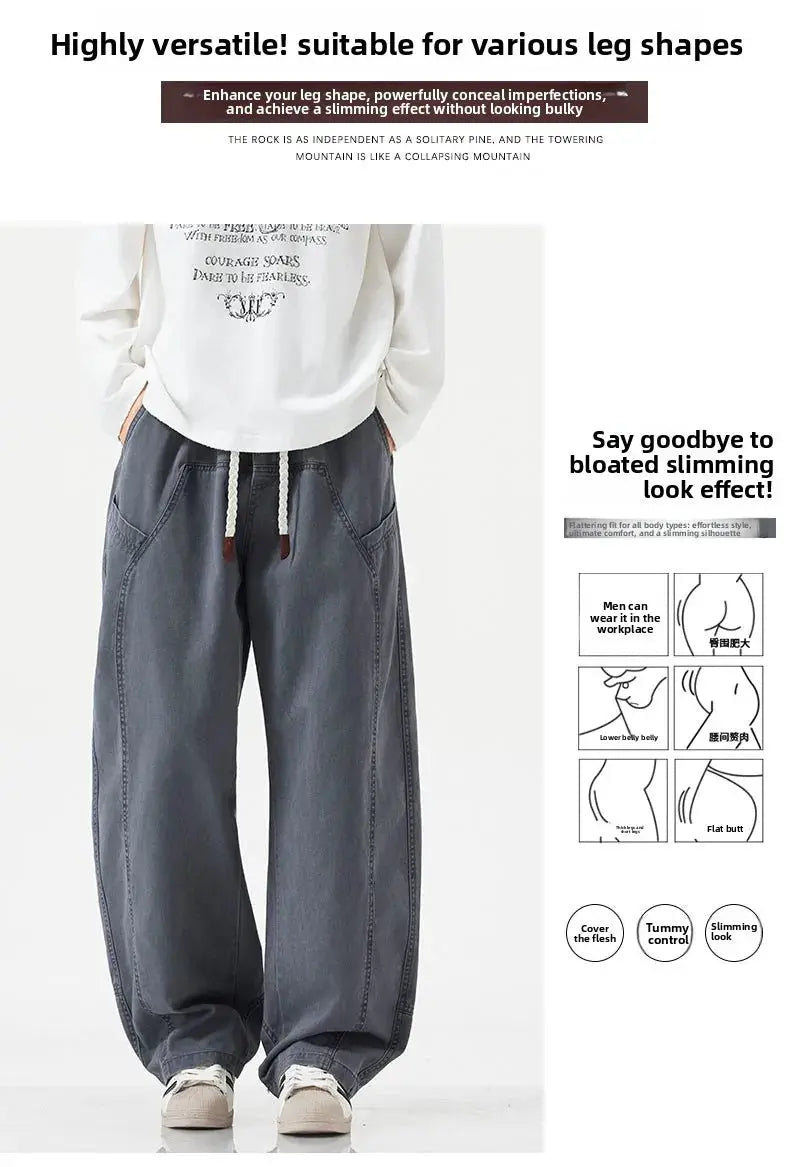 HIQOR High Quality 100% Cotton Work Pants Men Casual Straight Trousers Y2K Man Plus Size Cargo Pants Fashion Solid Workout Pants NovaCart