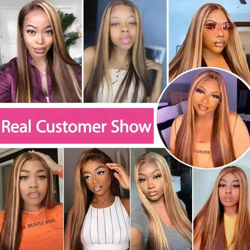 Highlight Wigs Colored Straight Lace Front Human Hair Wigs For Women Honey Blonde Straight 13x4 Hd Lace Frontal Wigs Human Hair NovaCart