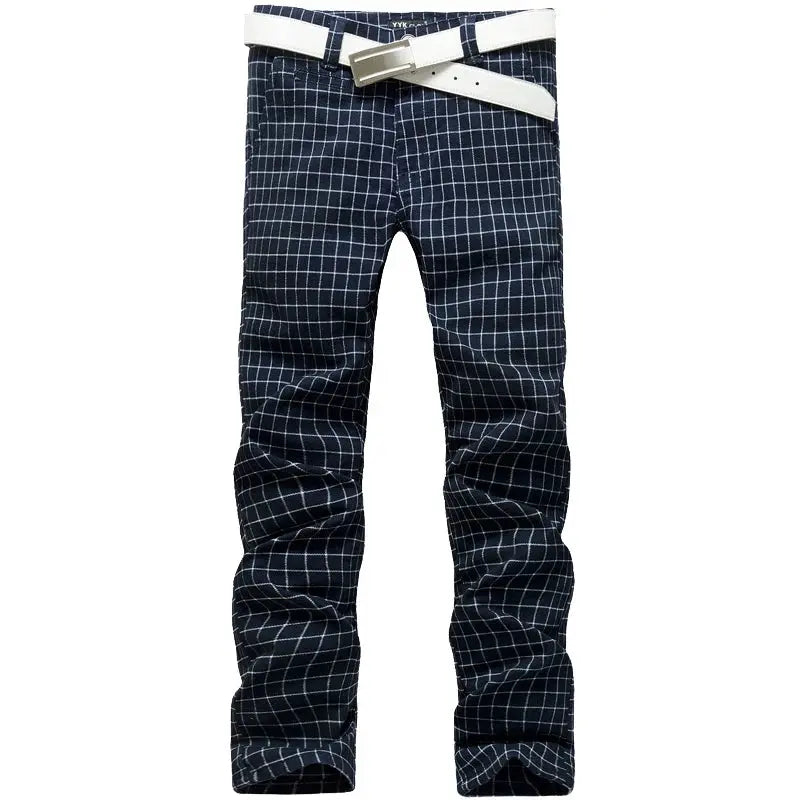 Summer dress pants for men Cotton Casual cargo Pants Man Straight Loose Suit pants Plaid Trousers Male Big size Brand Clothes NovaCart