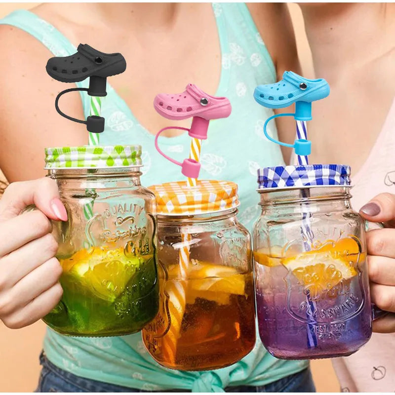 1PCS Cute Slipper Silicone Straw Cover For 30/40 Oz Stanley Cup Reusable 10mm Straw Cover Dust And Splash Proof Straw Cover NovaCart