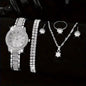 6PCS Women Watch Luxury Elegant Alloy Watch Crystal Wristwatch For Ladies Gift Quartz Watch Alloy Rhinestone Bracelet Montre NovaCart