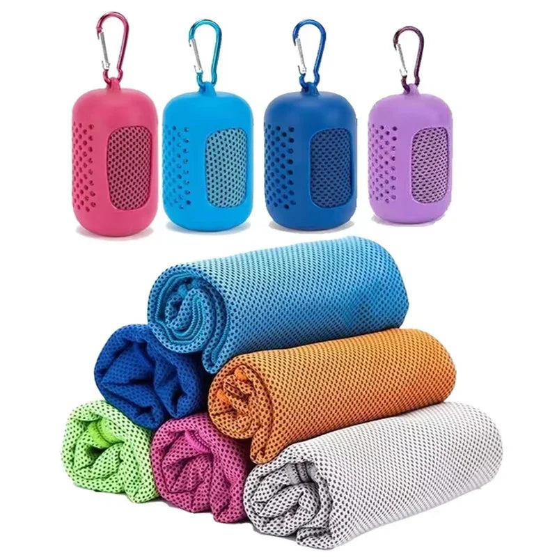 Cooling Towel Breathable Chilly Towel Sports Towel With Storage Box Yoga Towel Gym Towel for Indoor & Outdoor Activities Pi-Mart