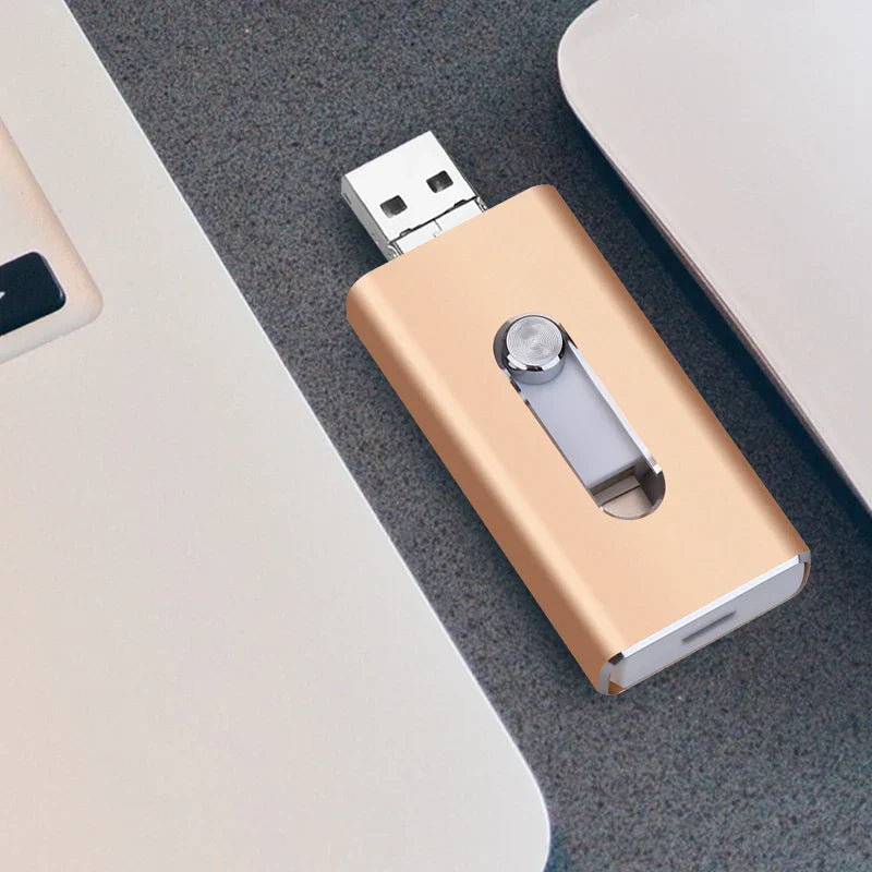 For iPhone 512GB USB Flash Drive 256G 128GB USB 3.0 Sticks External Storage Pen Drive Phone Android PC Copy Photo Videos Files Pi-Mart