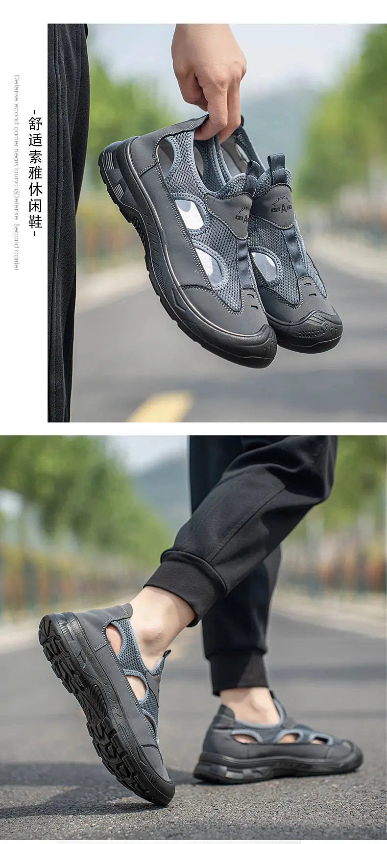 2025 Summer Men's Sandals New Hollow Breathable Beach Shoes Ultra Light Anti Slip Summer Casual Shoes Walking Shoes NovaCart