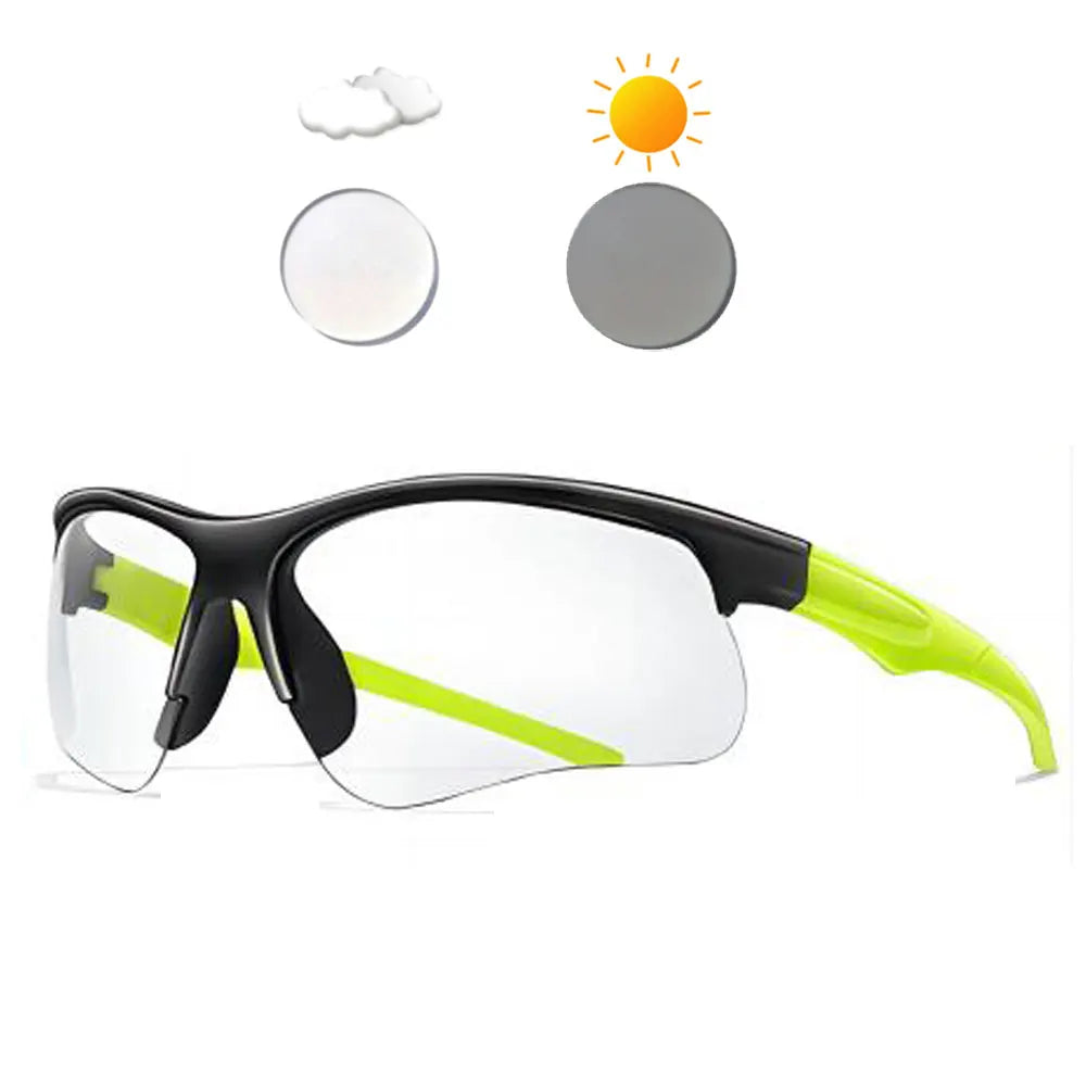 New Photochromic Cycling Sunglasses Men Women Outdoor Mtb Bicycle Sun Glasses Running Eyewear Sports Bike Windproof Goggles Pi-Mart