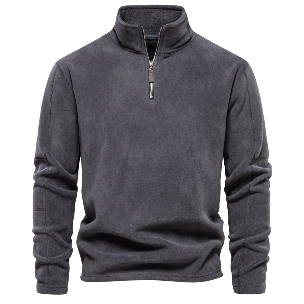 AIOPESON Brand Quality Thicken Warm Fleece Jacket for Men Zipper Neck Pullover Men's Sweatshirt Soft Shell Mens Jacket NovaCart
