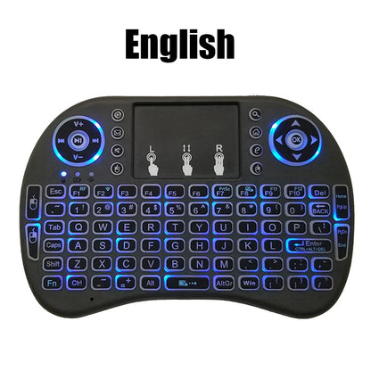 2.4G Air Mouse with Touchpad Keyboard i8 Arabic French Spanish Russian Backlit Mini Wireless Keyboard for PC Android TV Box Pi-Mart