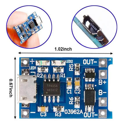 2/5PCS 5V 1A Micro/Type-c/Mini 18650 TP4056 Lithium Battery Charger Module Charging Board With Protection Dual Functions Li-ion Pi-Mart