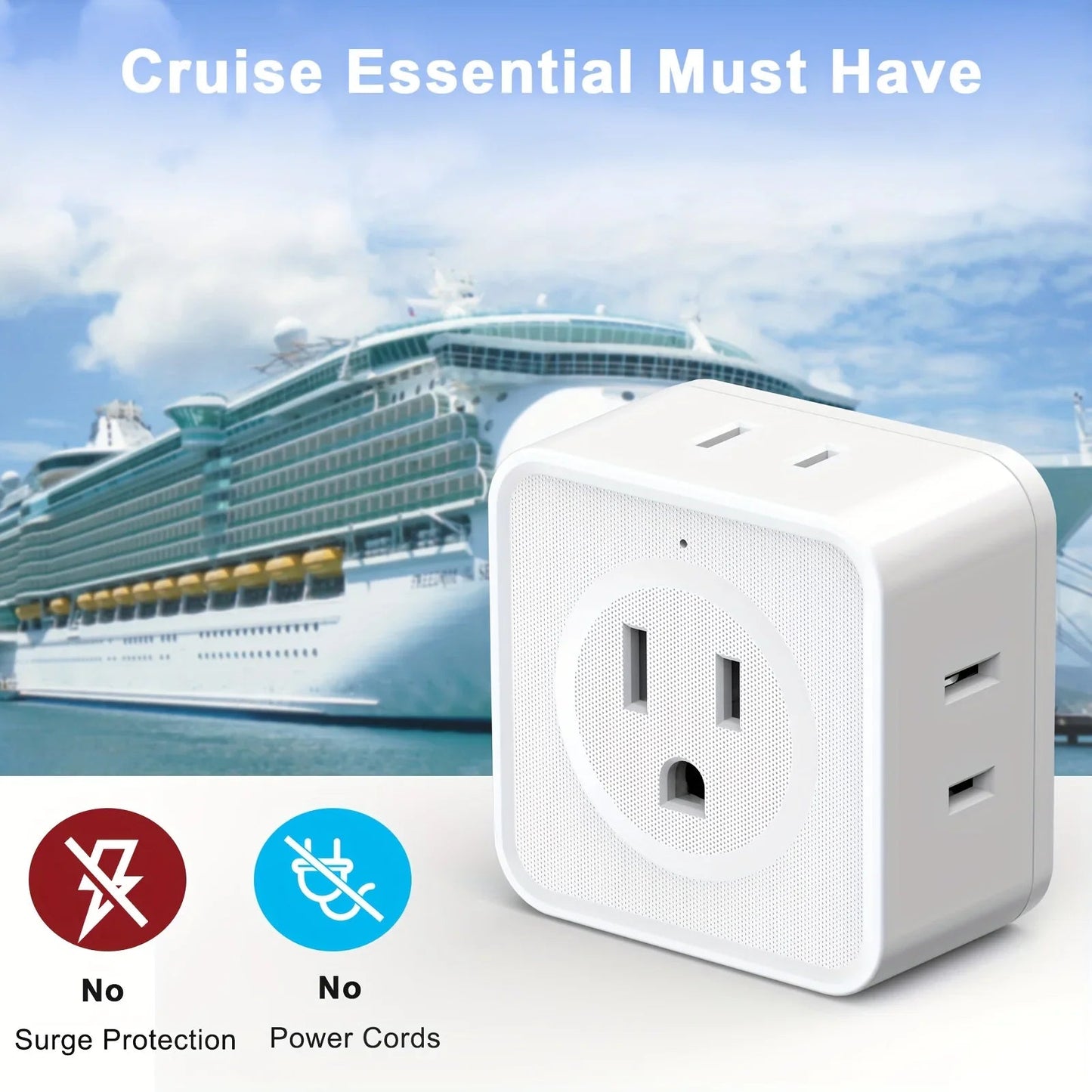5 Way Multi Plug Outlet Extender, Wall Outlet Expander, Small Electrical Outlet Splitter for Travel, Home, Office, Dorm Pi-Mart