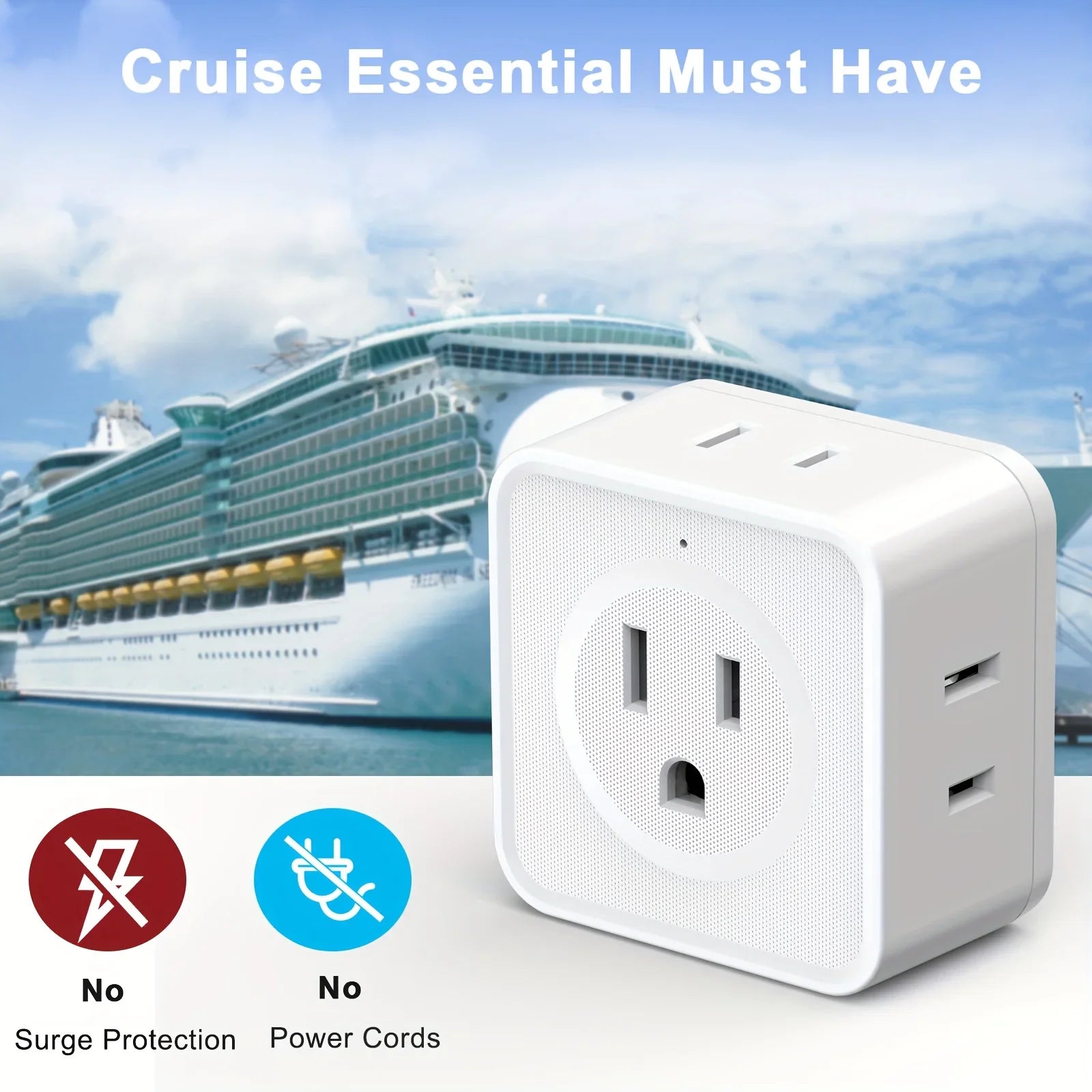5 Way Multi Plug Outlet Extender, Wall Outlet Expander, Small Electrical Outlet Splitter for Travel, Home, Office, Dorm Pi-Mart