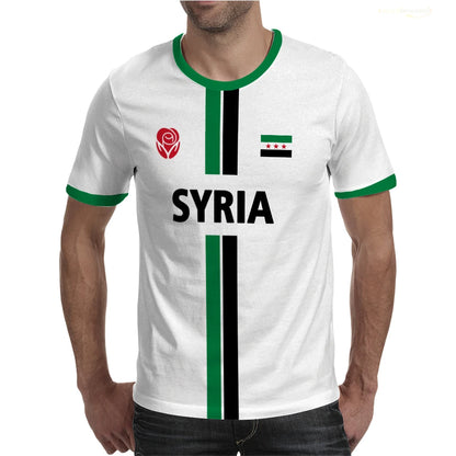 Syria Football T-Shirt Summer Sports Breathable Quick-drying Men's Tops Syrian Flag Map Print Short Sleeve Jersey Kid's Clothes NovaCart