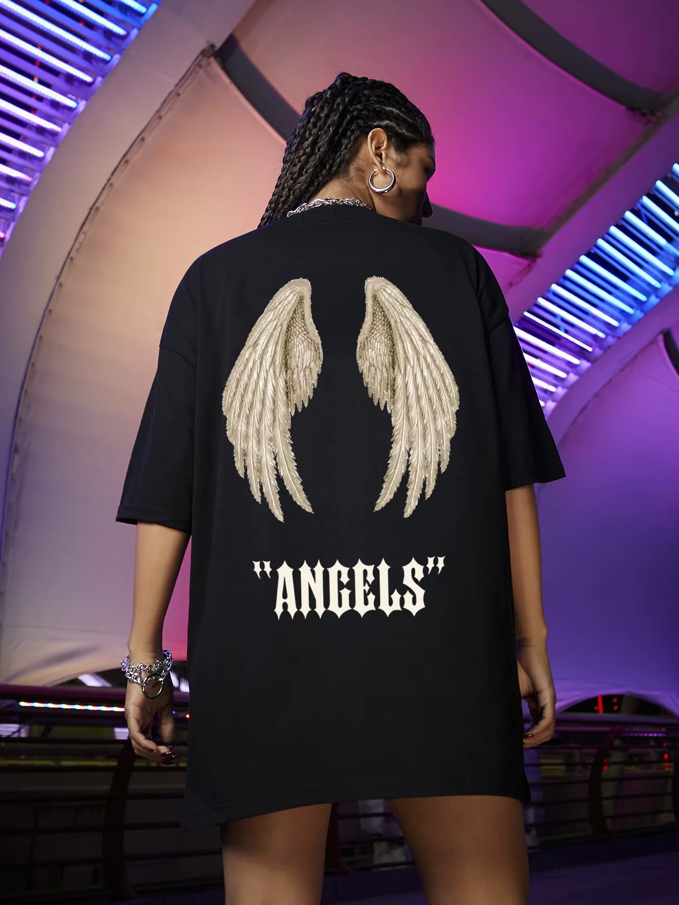 Wings Angels Printing Female Cotton Tee FitiqueFit