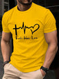 Men's Summer 100% Cotton Fashionable Casual Loose Large Size FAITH HOPE LOVE Printed Sports Round Neck Short Sleeve T-shirt Top NovaCart