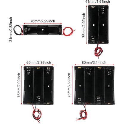 3pcs 18650 Battery Holder with Wire 3.7V,7.4V, 11.1V, 14.8V 18650 Battery Holder Box for Battery storage charging Pi-Mart