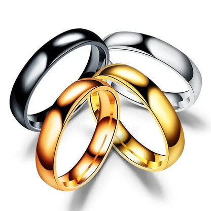Simple 4mm 6mm Titanium Ring Women Men Prevent Allergy High Polished Wedding Rings Stainless Steel Couple Finger Jewelry Gifts NovaCart