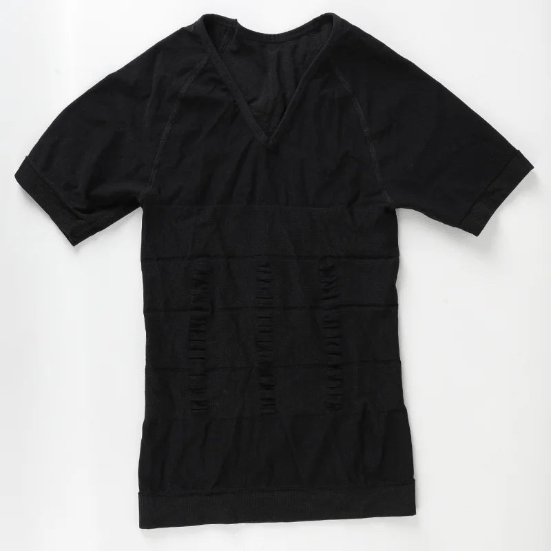 Men's Body Shaper Slimming Shirt Tummy Control Vest Compression Base Layer Slim Muscle Short Sleeve Shapewear NovaCart