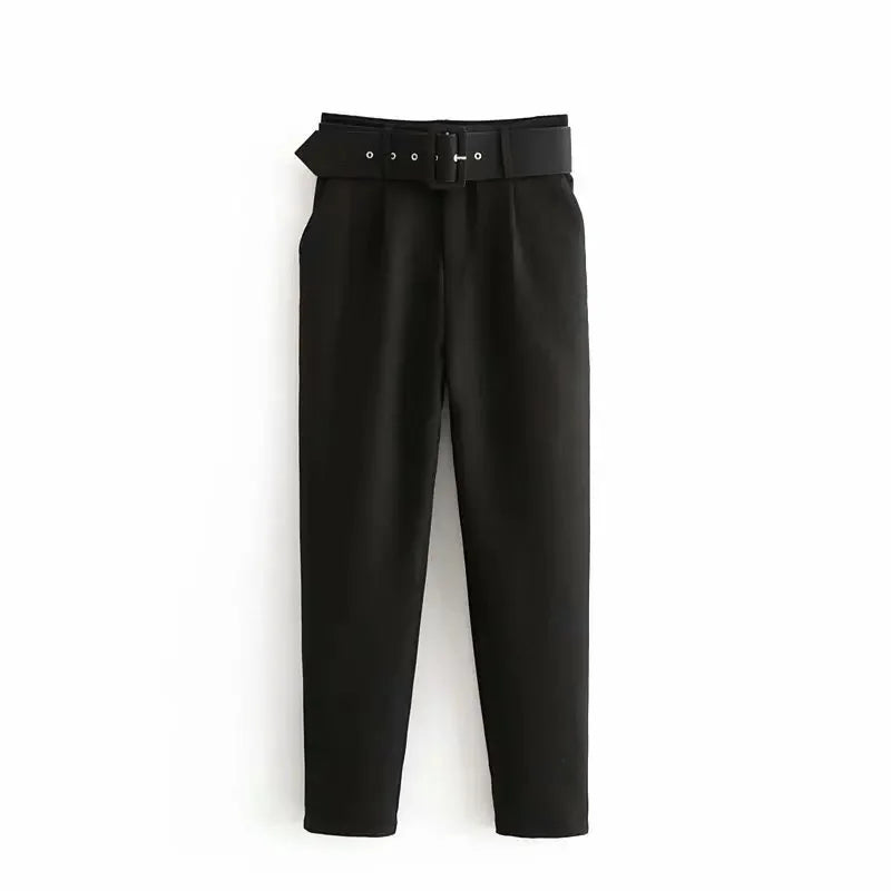 Fashionable Elegant High-Waisted Carrot Pants
