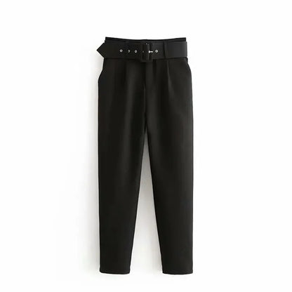 Fashionable Elegant High-Waisted Carrot Pants