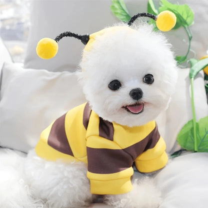 Cute Bee Costume Dog Cat Hoodie - thickened Pet Sweater Warm Outfit for Halloween Cosplay & Daily Wear pet clothes dogs clothes NovaCart