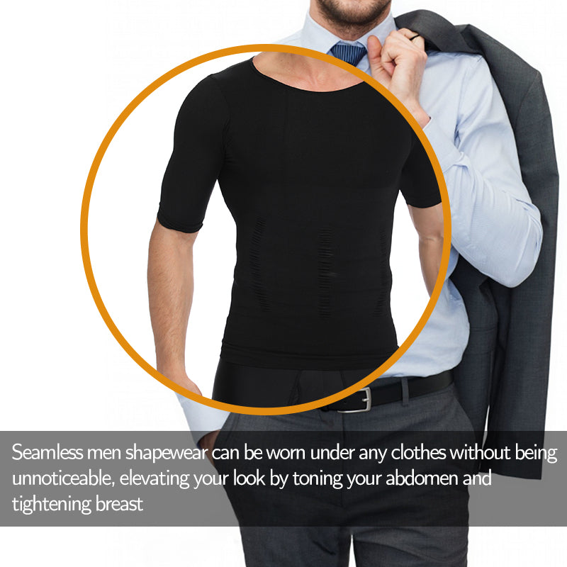 Compression Slimming T-shirt Men Body Shaper Waist Trainer Fitness Vest Fat Burn Chest Slim Shirt weight loss shapewear NovaCart