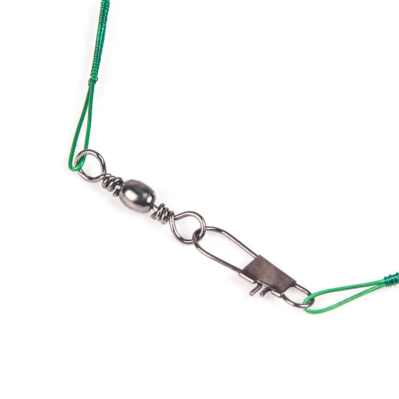 Anti Bite Steel Fishing Line Steel Wire Leader With Swivel Fishing Accessory Lead Core Leash Fishing Wire 15cm 20cm  30cm Pi-Mart