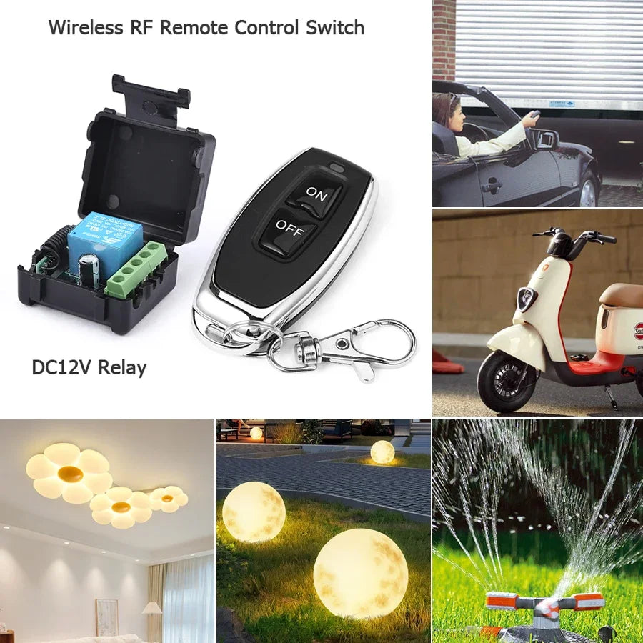 433Mhz Remote Control Wireless Switch DC 12V 1CH RF 10A Relay Receiver and 2CH Transmitter For Door Electromagnetic Lock Pi-Mart