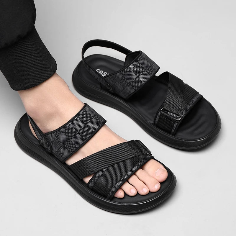 Men's high quality casual sandals summer outdoor waterproof anti slip soft sole comfort beach shoes fashion Lazy Driving slipper