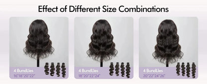 42 Inch Body Wave Bundles Human Hair Natural Black Brazilian Virgin Hair Weave 12A 100% Unprocessed Real Human Hair Extensisons NovaCart