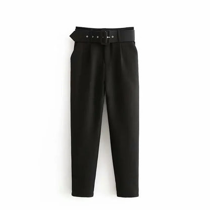 Fashionable Elegant High-Waisted Carrot Pants