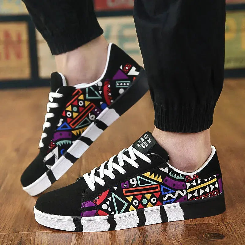 Summer Trendy Men's New Board Shoes Outdoor non slip walking Men Sporty Shoe Canvas Pattern Casual Sneakers male Zapatos NovaCart