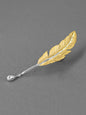 Silver-Plated Feather Brooch