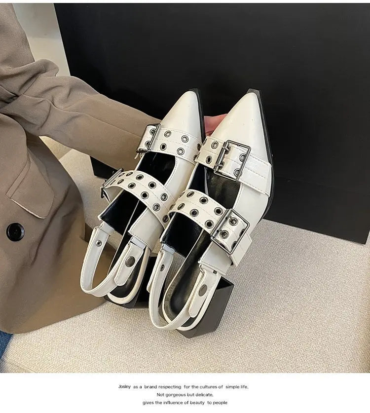 2023women's sandals summer  Ballet flats women Pointed rivet single shoe Platform Women Sandals zapatos de mujer tendencia NovaCart