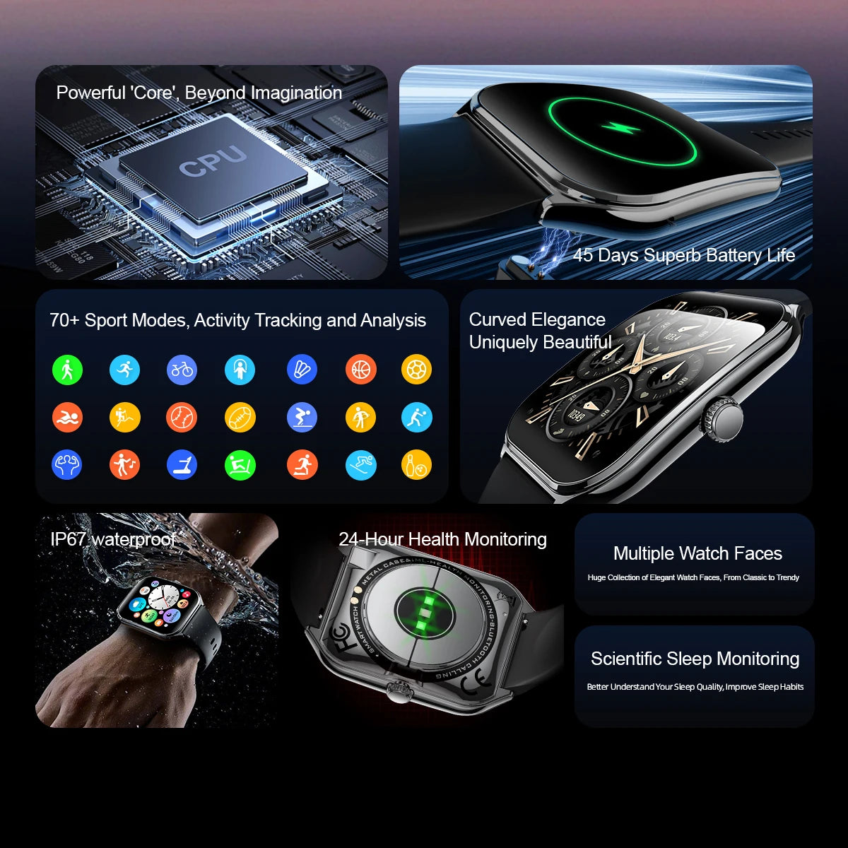 2026 New Smartwatch 1.96 inch Ultra-thin Bluetooth Call Health Monitor IP68 Waterproof 100 Sport Smart Bracelet For  Android iOS NovaCart