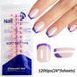 120Pcs Medium Long Square Acrylic French Fake Nails Full Cover Wearable French Press on Nails for Women Mixed Size False Nails NovaCart