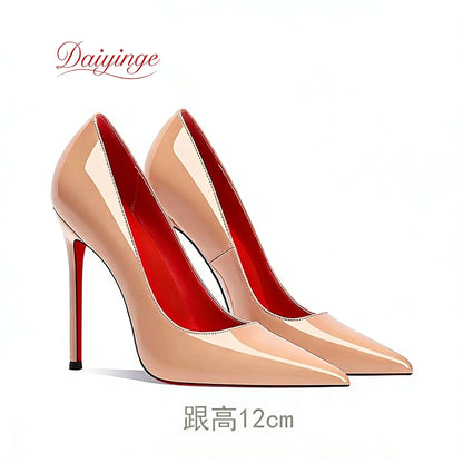 Shoes For Woman 2026 Trend Luxury Red Bottoms High Heels Pointed Toe Stiletto Pumps 12 cm Comfortable Party Dress Wedding Shoes NovaCart