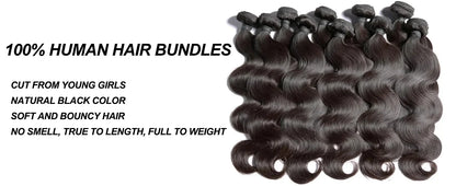 42 Inch Body Wave Bundles Human Hair Natural Black Brazilian Virgin Hair Weave 12A 100% Unprocessed Real Human Hair Extensisons NovaCart