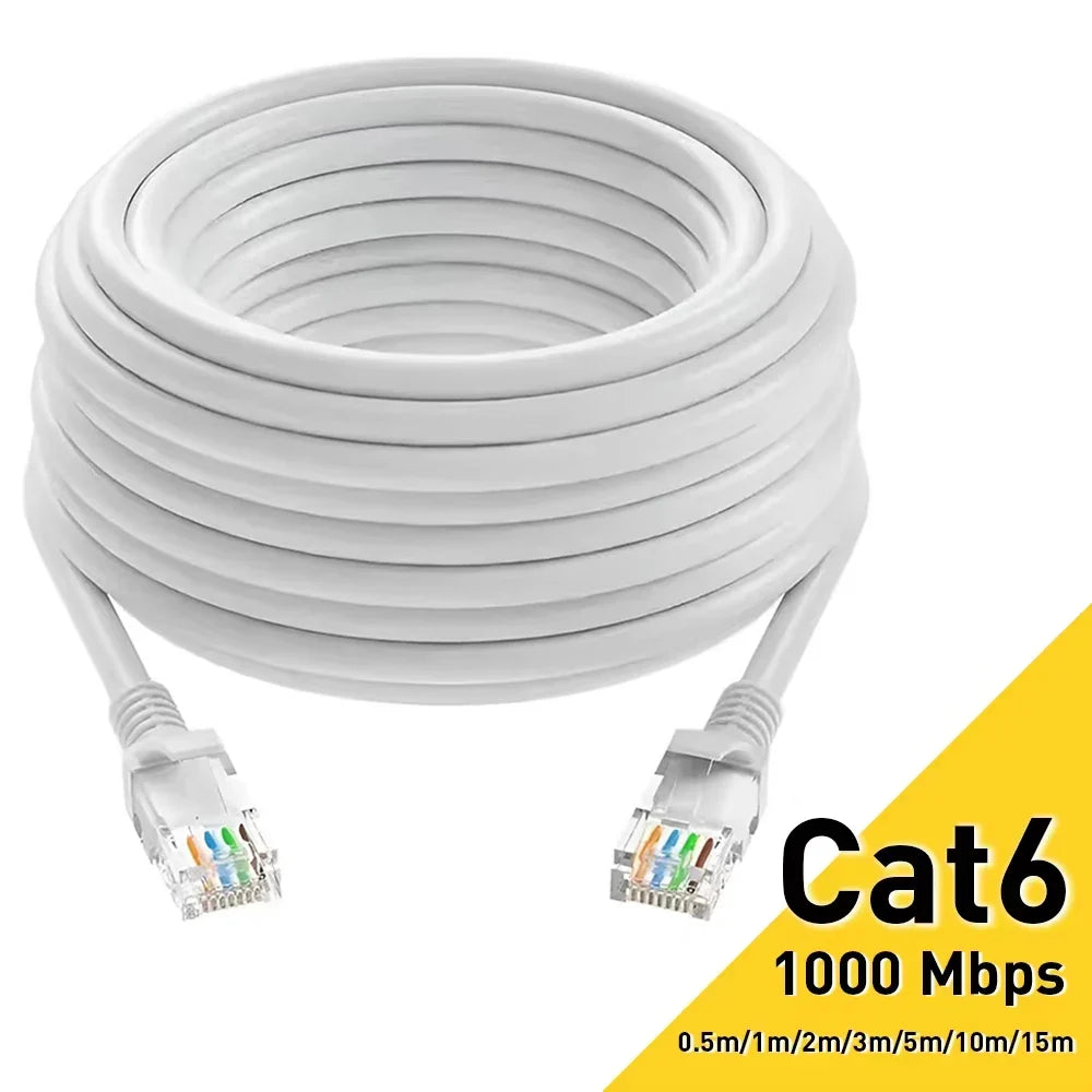 0.5/1/2/3/5/10/15/20/30/50M Cat6 Ethernet Cable RJ45 UTP 1000Mbps Network Cord LAN Wire Internet Lead Cord Router Computer Cable Pi-Mart