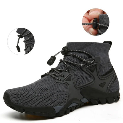 Shoes for Men Walking  2023 Summer New High Top Boots Breathable Mesh Mountaineering Outdoor Comfortable Leisure Travel Sneakers NovaCart